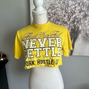 Flag nor fail small crop top sold out vintage workout gear tee shirt